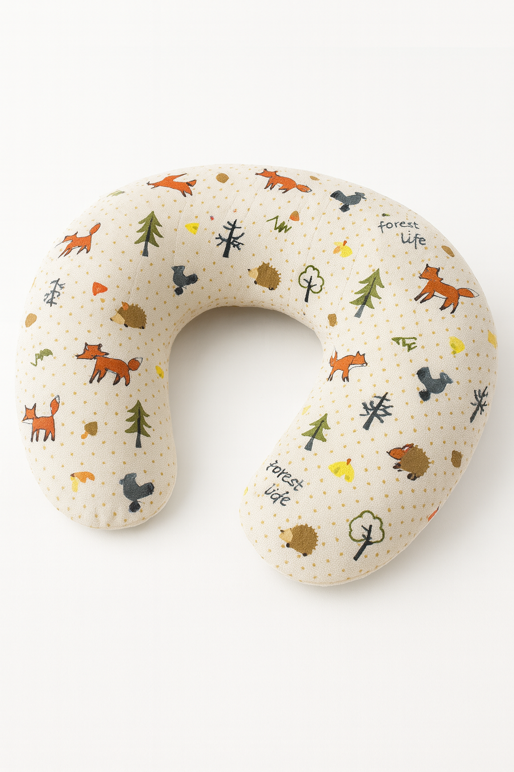 Tilki Desenli Müslin Emzirme Yastığı – Fermuarlı ve Yıkanabilir Kılıf