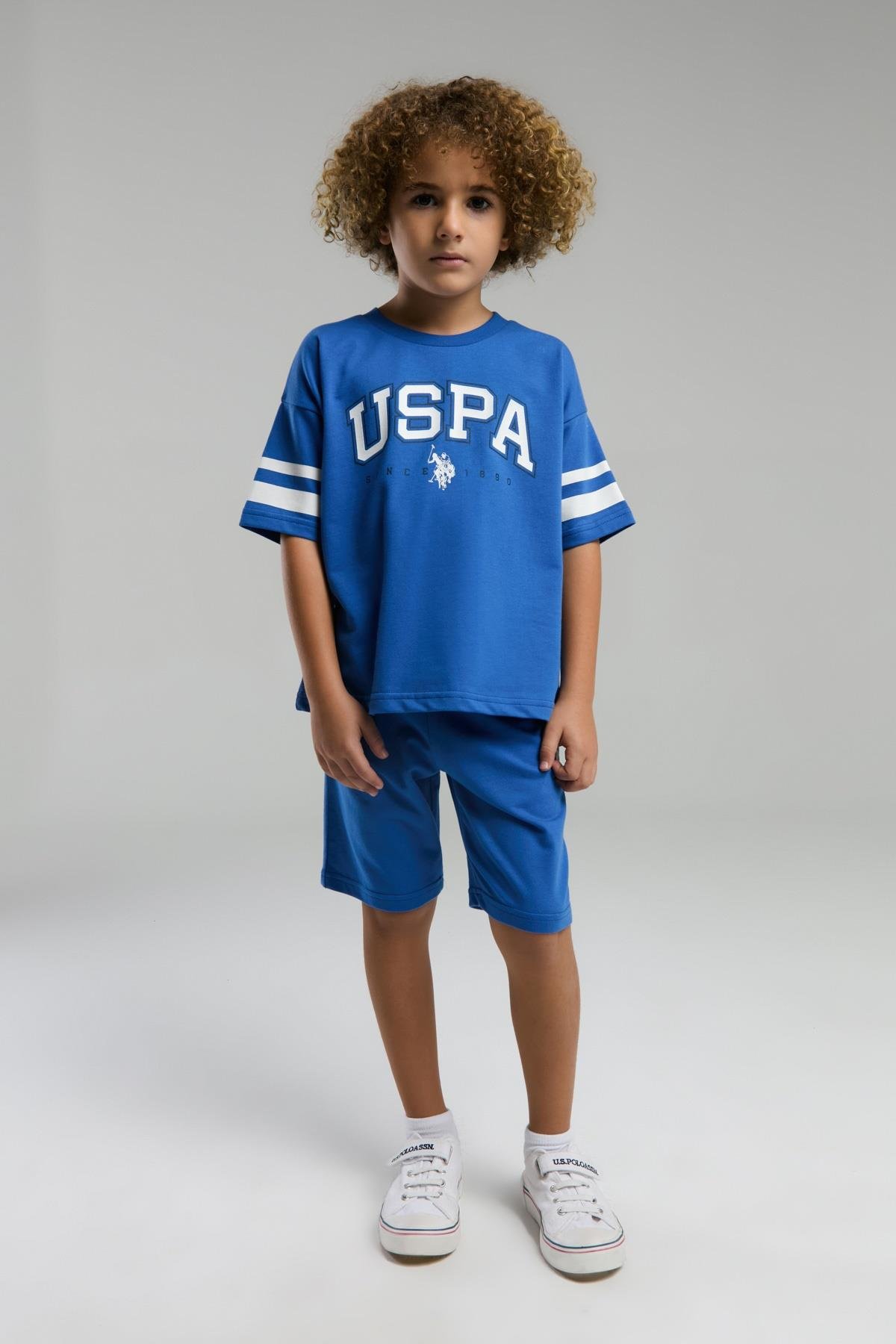 U.S. Polo Assn. Erkek Çocuk Mavi Bermuda Takım US2022
