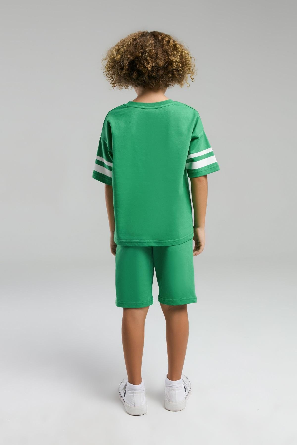 U.S. Polo Assn. Erkek Çocuk Yeşil Bermuda Takım US2022