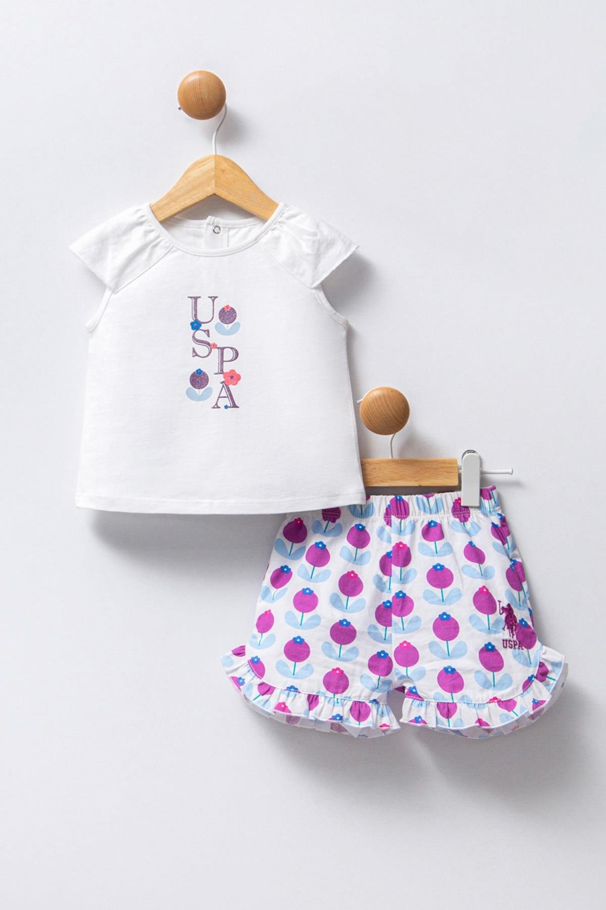 U.S. Polo Assn. Kız Bebek BEYAZ - Süprem - 2 li Takım USB2410 - V1