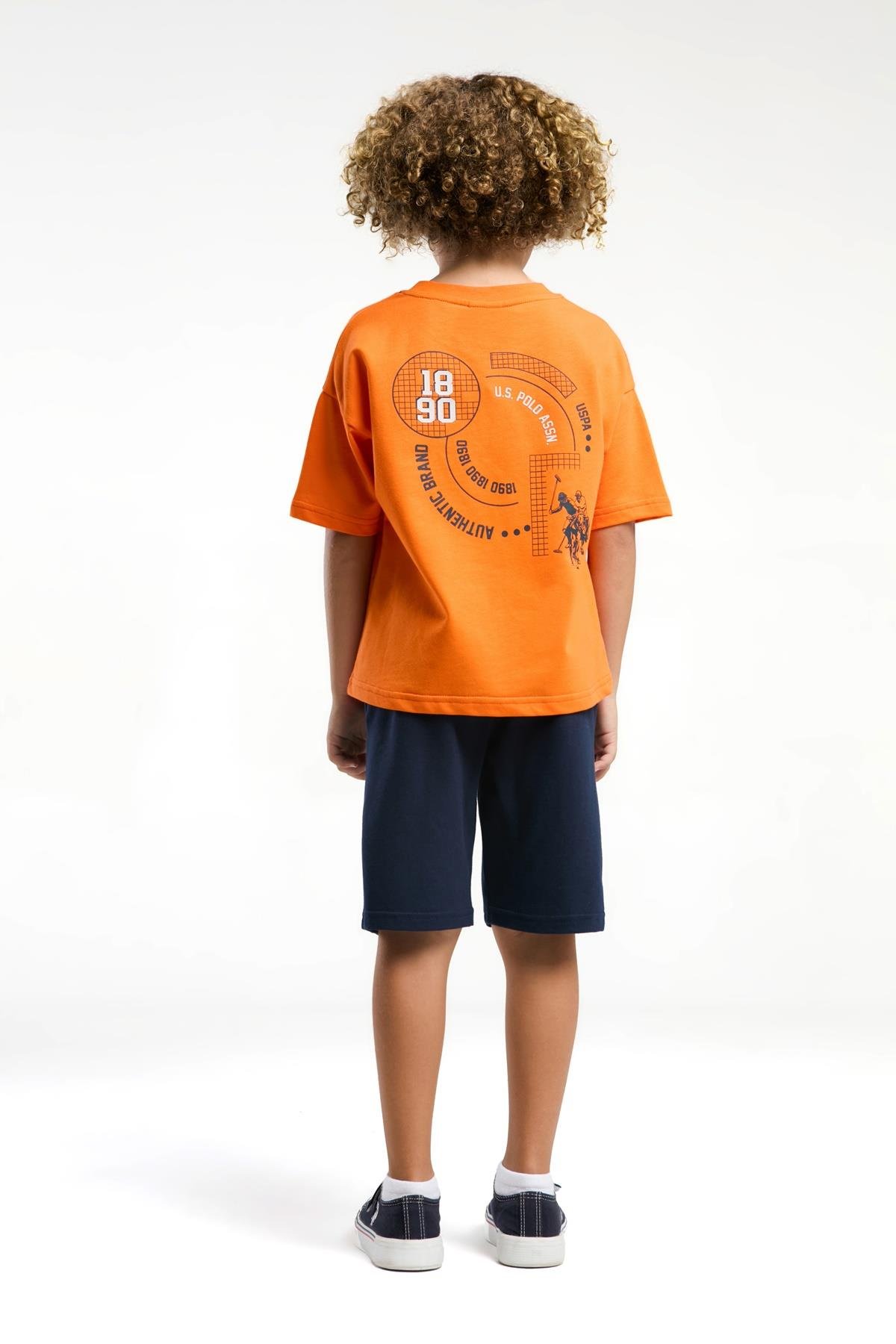 U.S. Polo Assn. Erkek Çocuk Turuncu Bermuda Takım US2053 