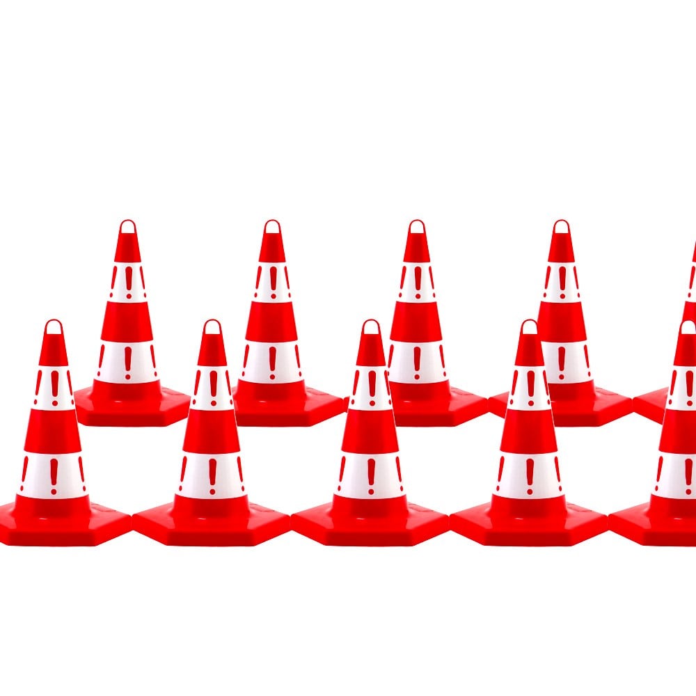 10 Adet Eko Trafik Konisi 50 cm Trafik DubasıTrafik Konisi PPC 50-60-75 cm