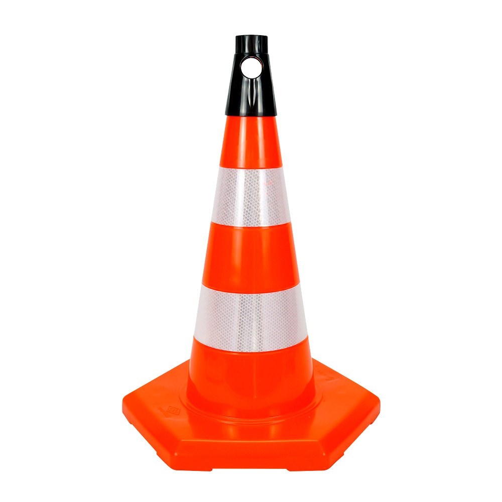 10 Adet PVC Trafik Konisi 50 cm Reflektifli 6 Kenar Trafik Dubası