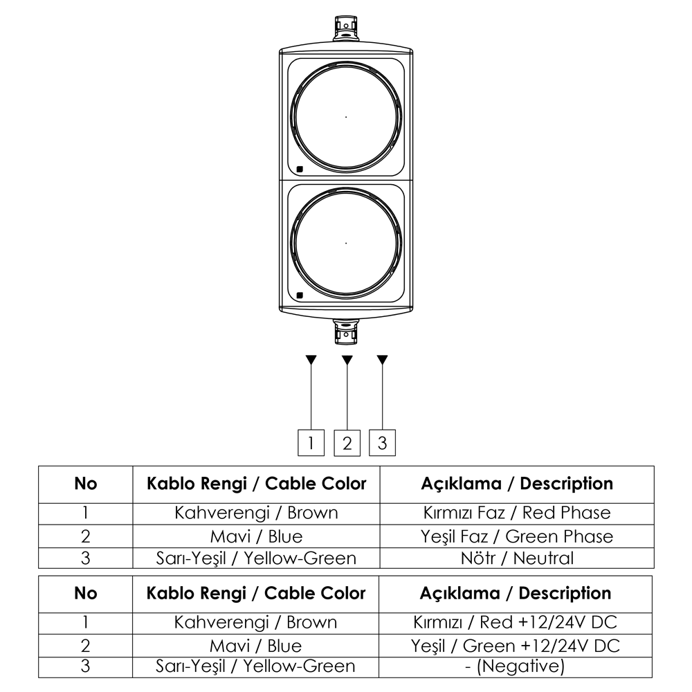 100 mm LED  Twin Traffic Light100 mm Traffic Lights