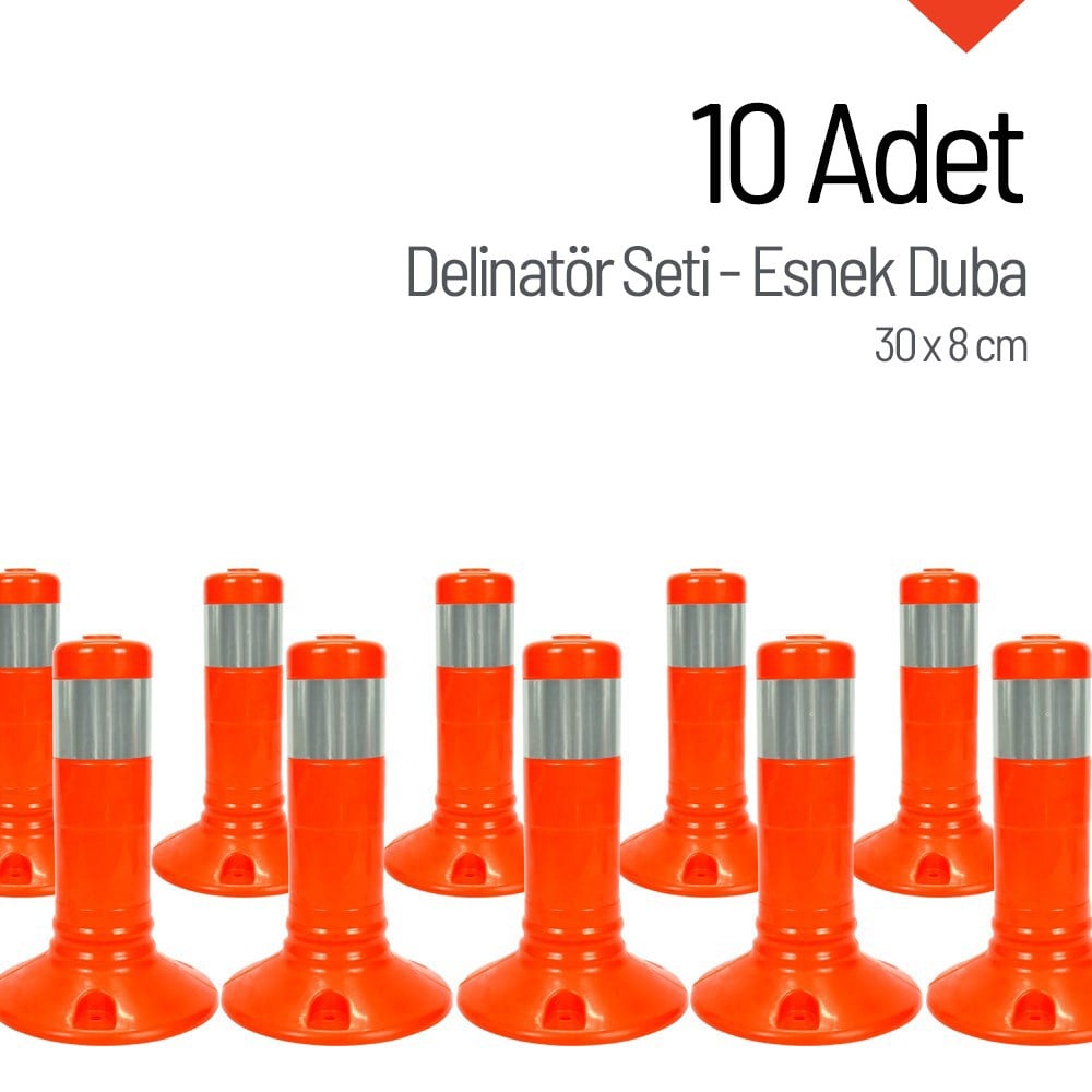 10`lu Delinatör Set 30 x 8 cm, Esnek DubaDelinatörler