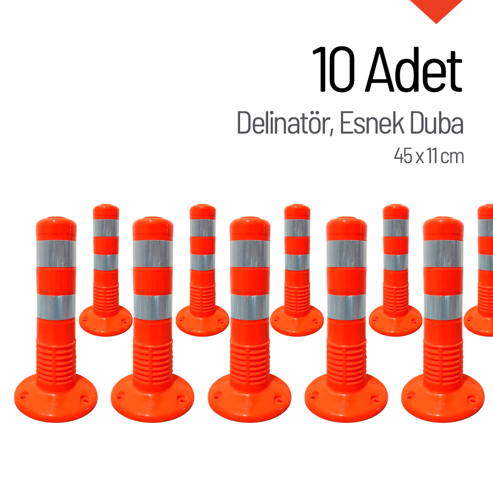 10'lu Delinatör Seti 45 x 11 cm, Esnek DubaDelinatörler