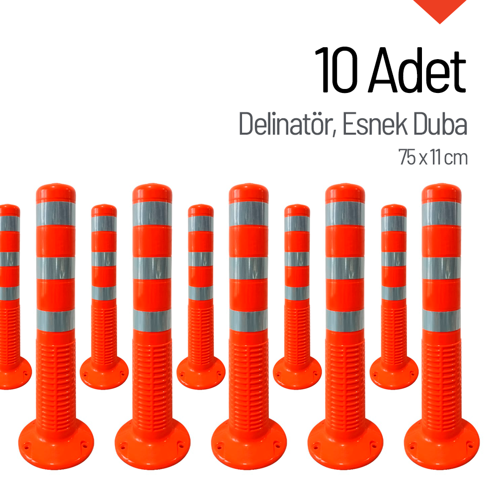 10'lu Delinatör Seti 75 x 11 cm, Esnek DubaDelinatörler