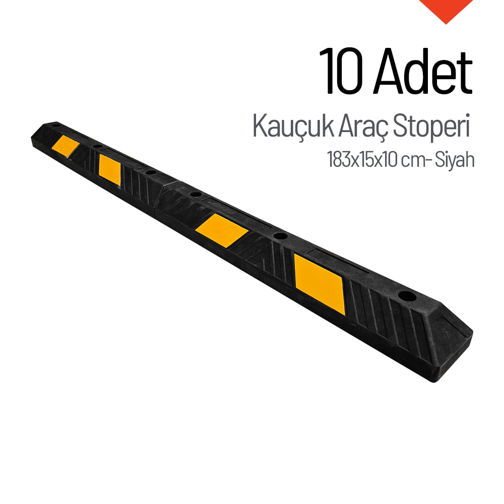 10'lu Kauçuk Araç Stoperi, Oto Park Stoperi 183x15x10 cmOtopark Araç Stoperi