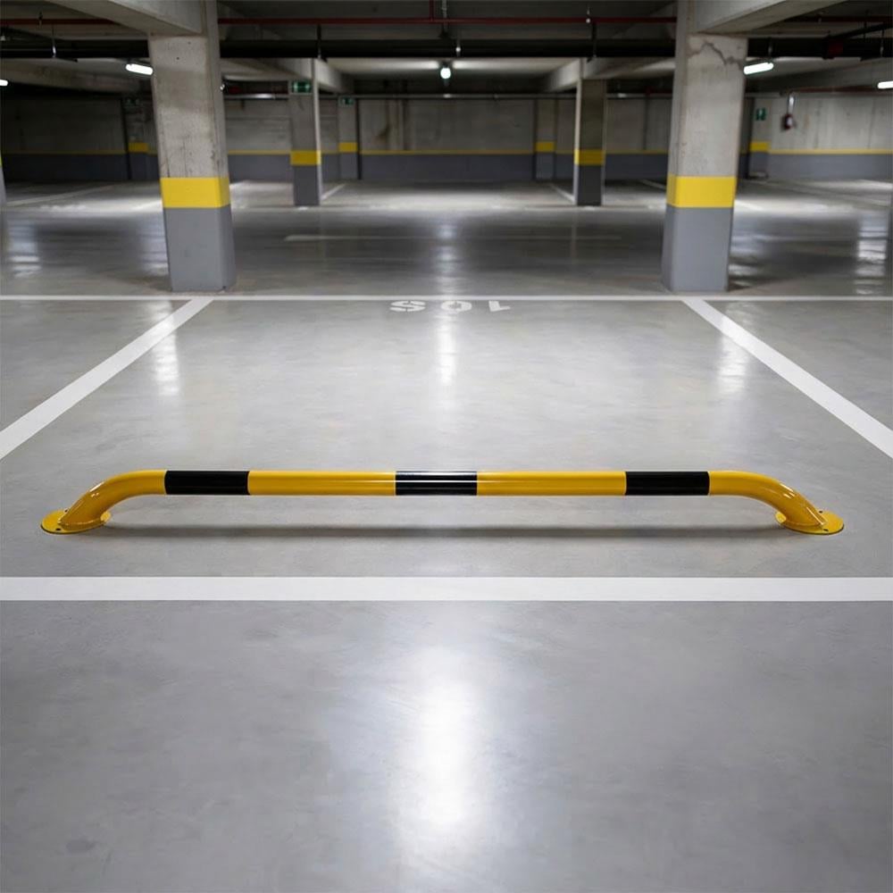 10'lu Oto Park Araç Stoperi Boru Tip Sarı 200x16cm 60mm Otopark Araç Stoperi