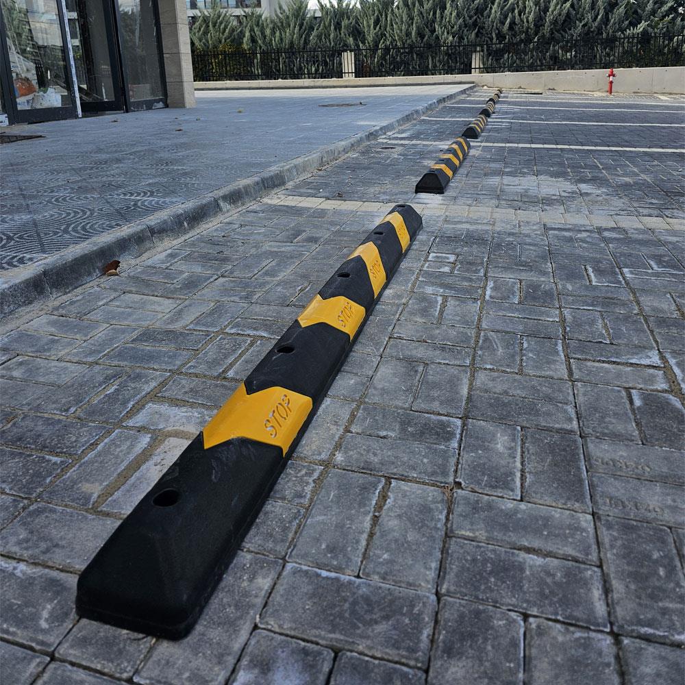10'lu Plastik Oto Park Araç Stoperi 190 cm Siyah-SarıOtopark Araç Stoperi