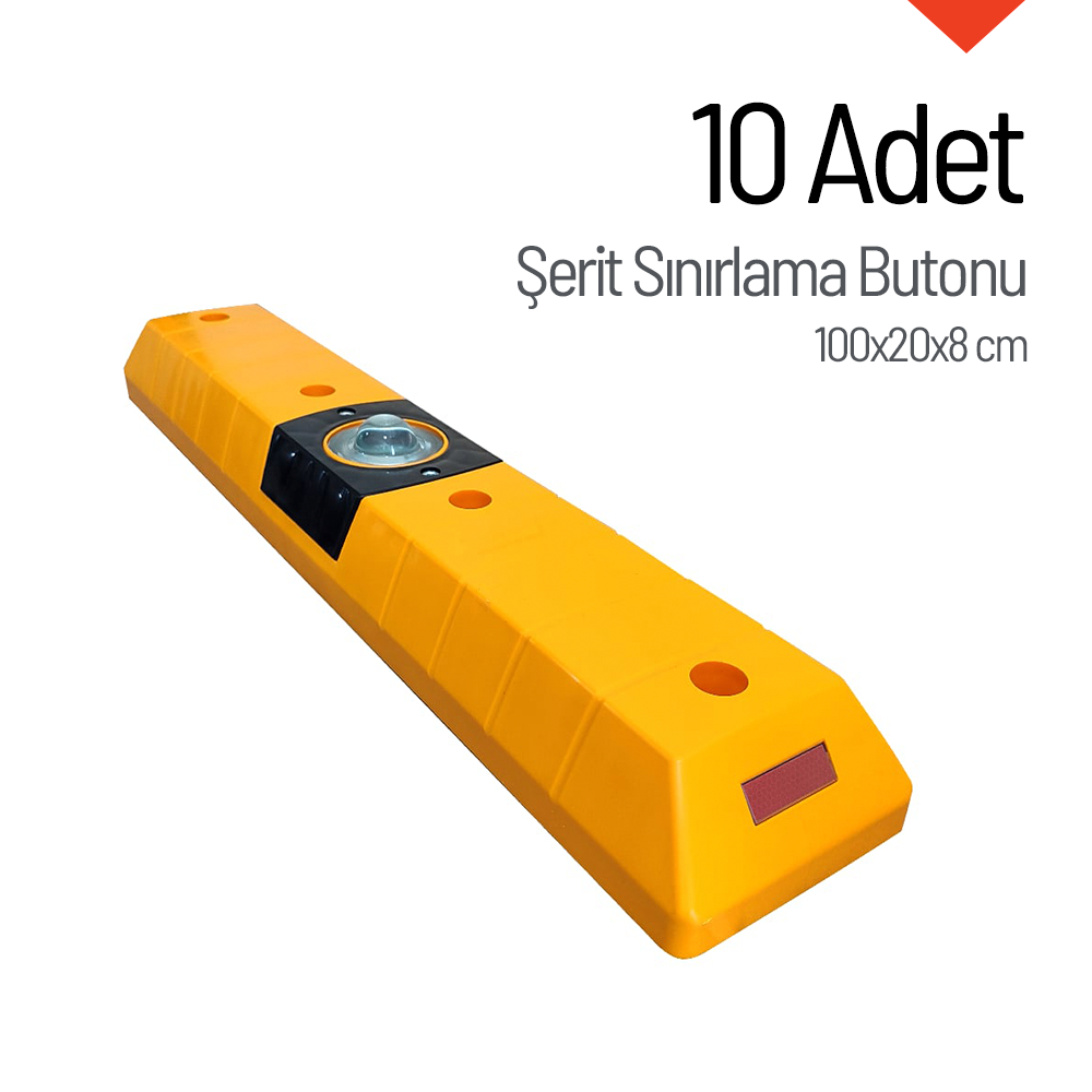 10'lu Şerit Sınırlama Butonu Seti 100x20x8 cmPlastik Şerit Düzenleme