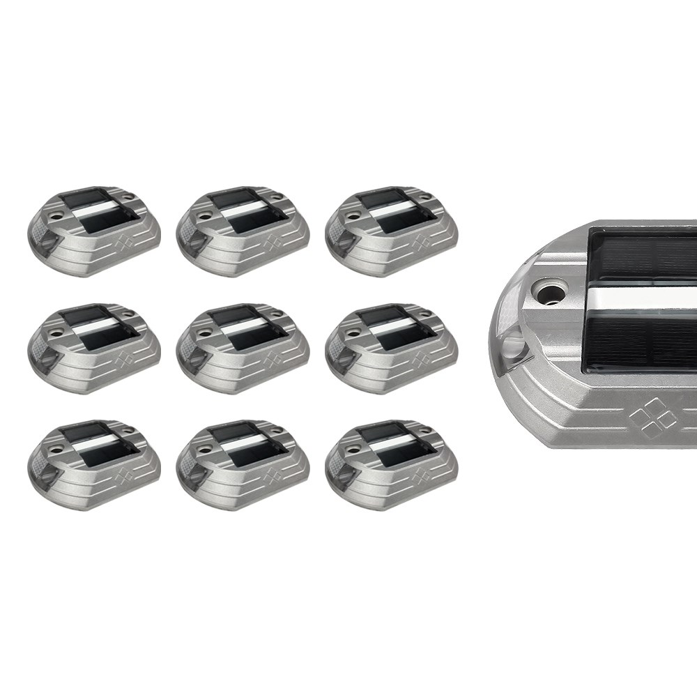 10`lu Set Güneş Enerjili Yol Butonu Sarı, Solar Çakar ButonSolar Yol Butonu