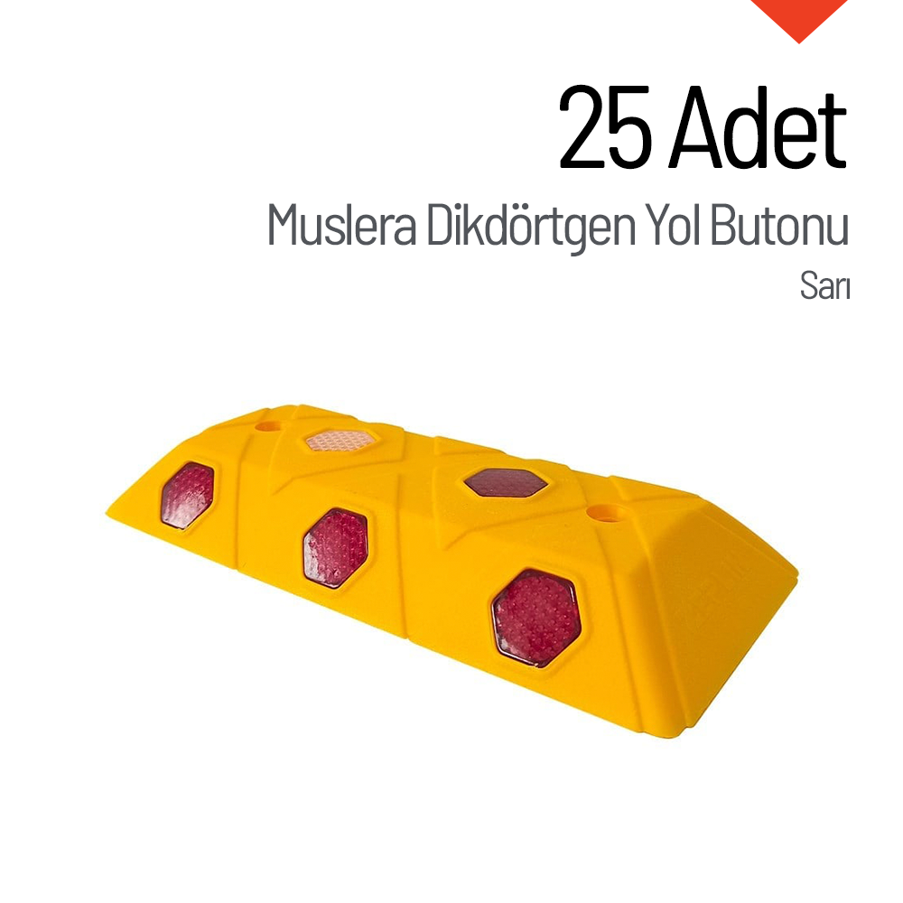 25'li Muslera Dikdörtgen Yol Butonu SetiPlastik Yol Butonu