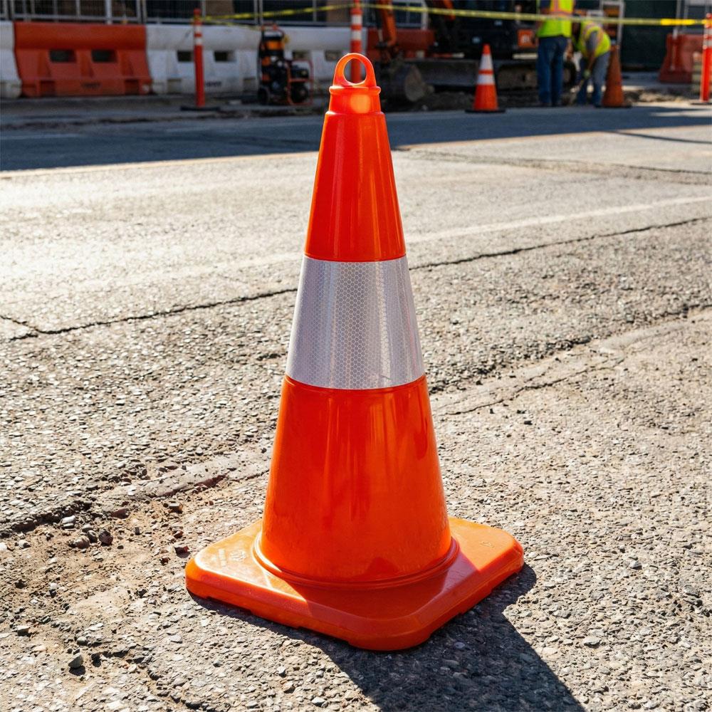 5 Adet PVC Trafik Konisi 50 cm Reflektifli -Ağırlıksız Trafik Dubası SetiTrafik Konisi PVC 50 cm