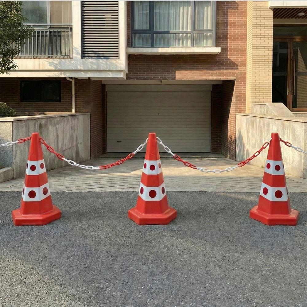 50'li Kedi Gözlü Kırmızı Altıgen Trafik Konisi Seti 65 cm Trafik DubasıTrafik Konisi PPC 50-60-75 cm