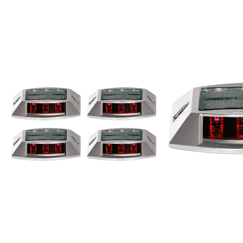 5'li Set Kırmızı Solar Yol Butonu 3x3 LedliSolar Yol Butonu