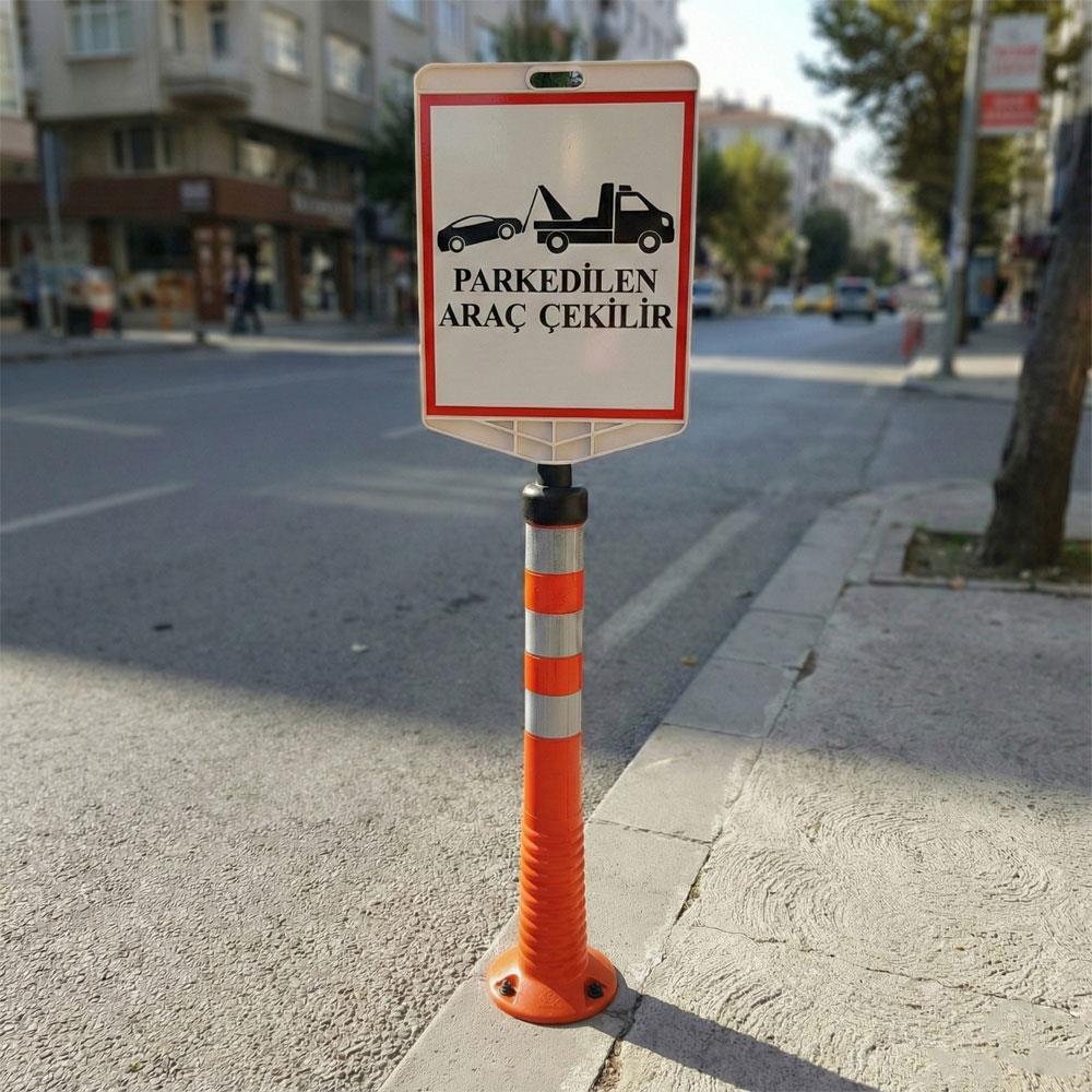 Araç Çekilir Uyarı Levhalı Delinatör SetiDelinatör Seti