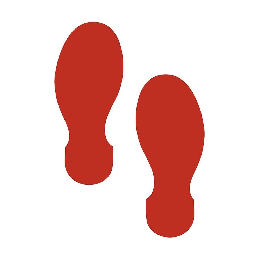 Ayak İzi Laminasyonlu Zemin İşareti Kırmızı Fotolümenli Zemin İşaretleme