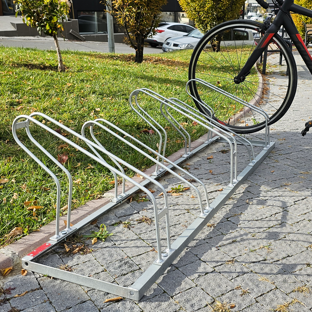 Bike Parking Rack Five-Slot Galvanized ECO, Parking Rail 40x175 cmBicycle Parking Racks