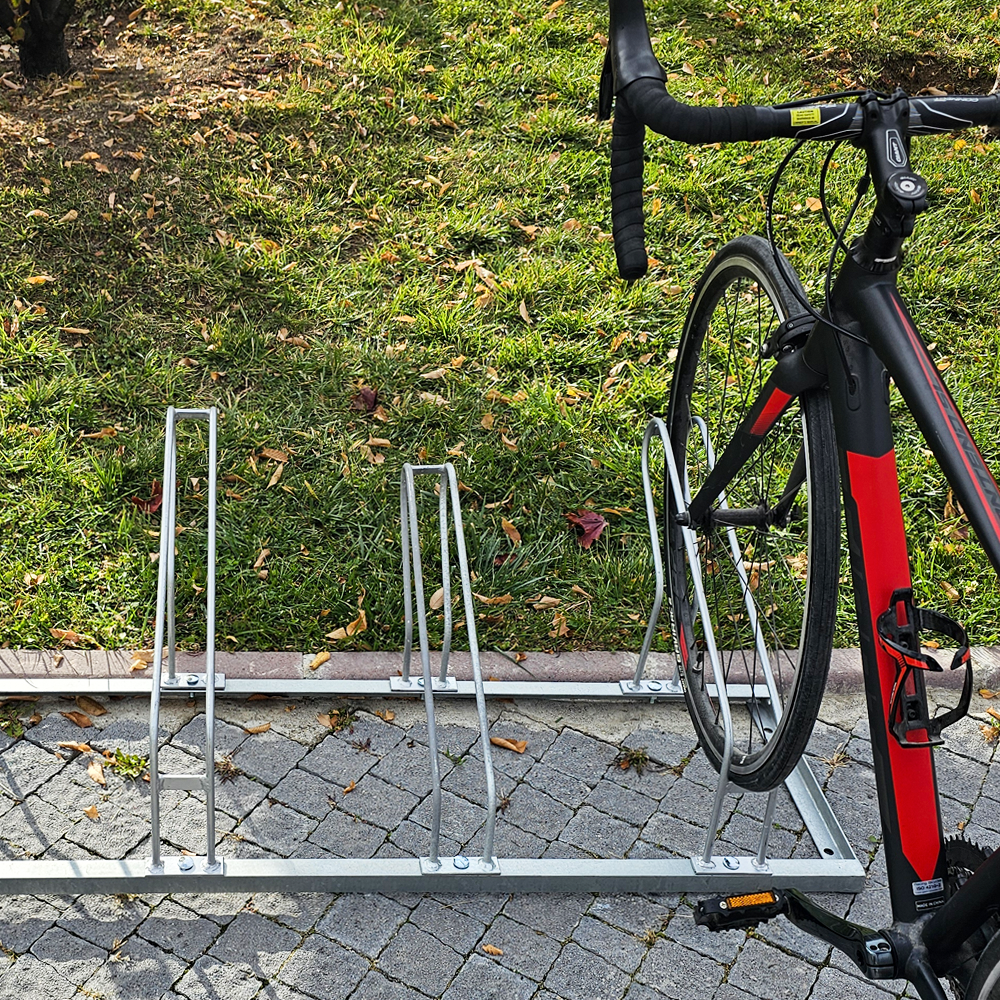 Bike Parking Rack Five-Slot Galvanized ECO, Parking Rail 40x175 cmBicycle Parking Racks