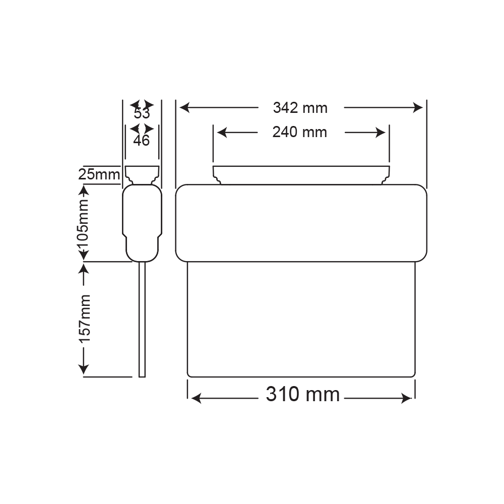 Çiftyüz Acil Çıkış Yönlendirme Armatürü S Seri 55 x 340 x 290mmSıva Üstü