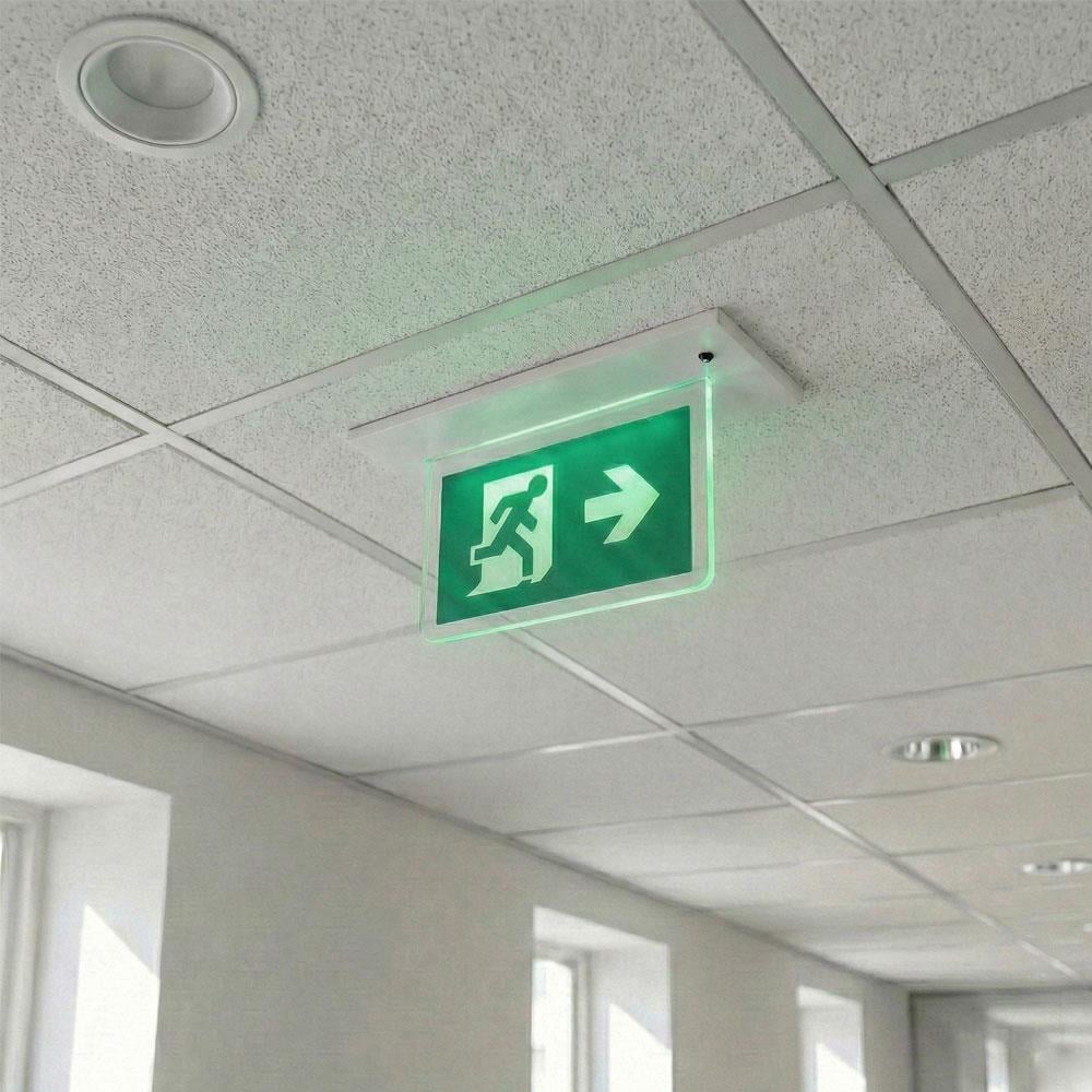 Çiftyüz Sıva Altı Acil Çıkış Yönlendirme Armatürü 110 x 360 x 75 mmSıva Altı