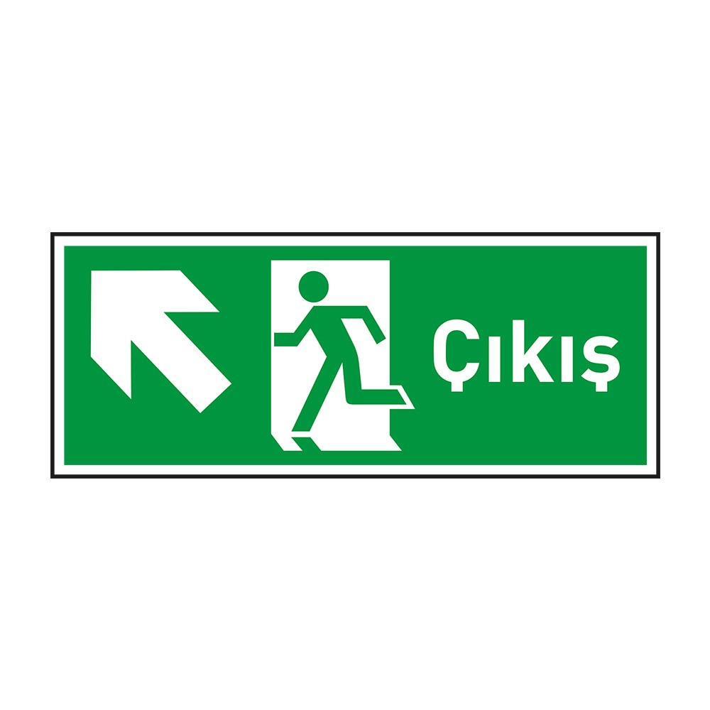 Çıkış Sol Yukarı Ok FotolümenliAcil Çıkış Levhaları