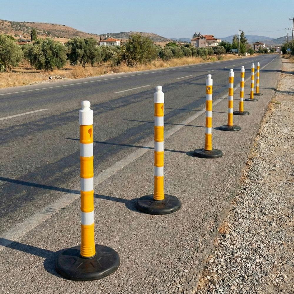 Dubalı Uyarı Dikmesi 110 x 8 cm Reflektifli - SARIUyarı Dikmesi