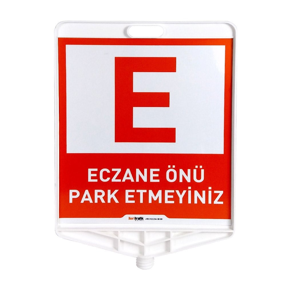 Eczane Önü Park Yapılmaz Logo Çift Taraf Baskı Klasik Kedi Gözlü Ağırlıklı Koni Seti Trafik DubasıTrafik Konisi Setleri