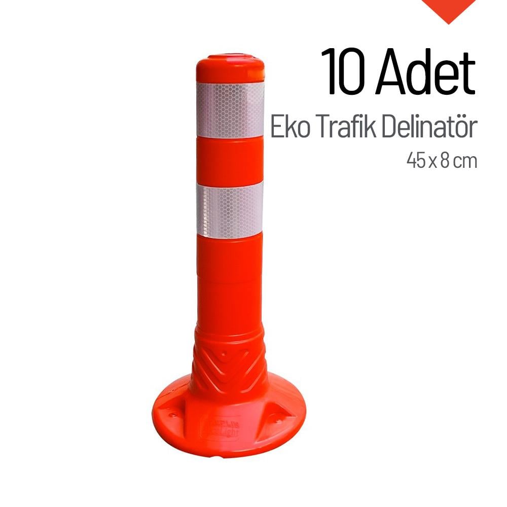 Eko Trafik Delinatörü 45 x 8 cm, Esnek Duba 10 AdetDelinatörler