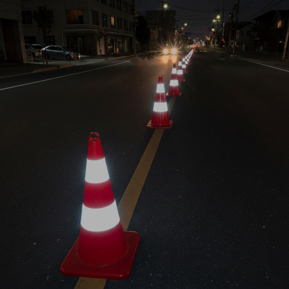 Eko Trafik Konisi 75 cm Reflektifli - Ağırlıksız Trafik DubasıTrafik Konisi PPC 50-60-75 cm