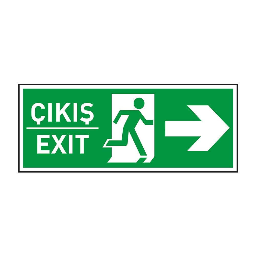 Exit-Çıkış Sağ Ok FotolümenliAcil Çıkış Levhaları