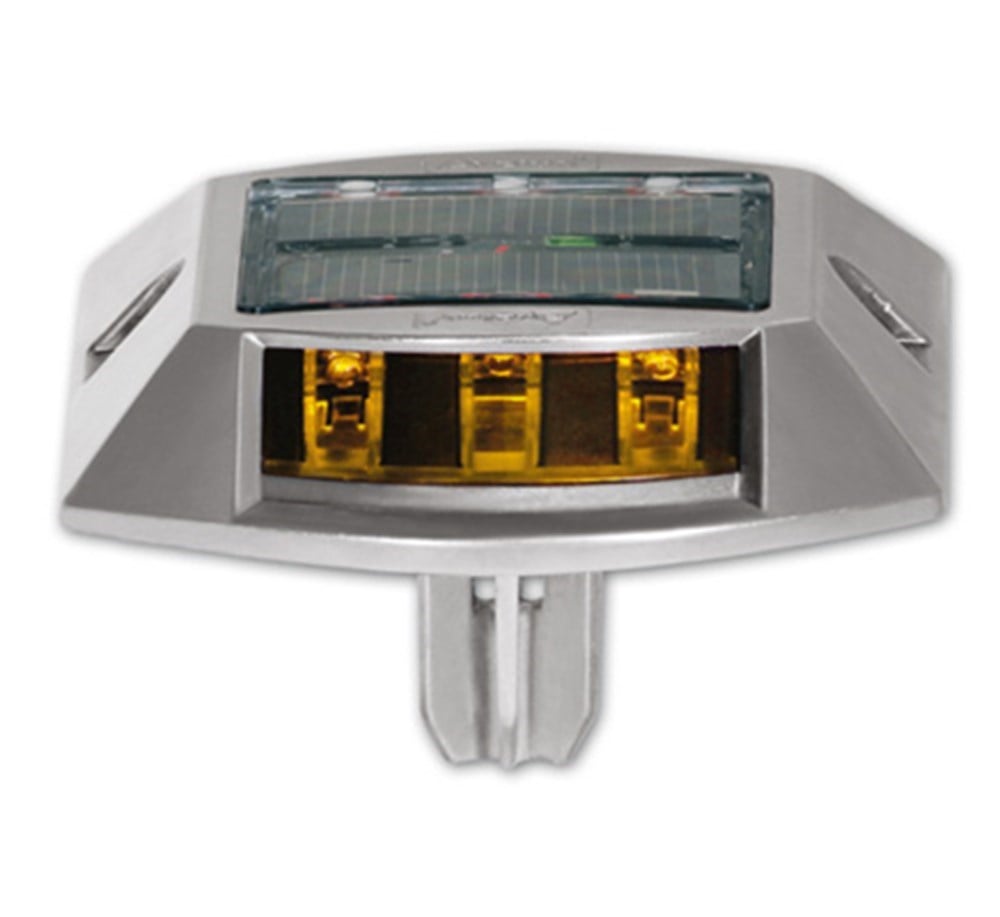 Güneş Enerjili Yol Butonu Sarı, Solar Buton, Çakar ButonYol Butonu Metal