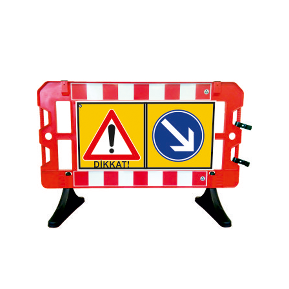 Güvenlik Barikatı Levhalı Kırmızı 150x100cmUyarı Bariyeri