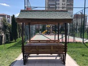 Japon Çatılı Piknik Masası PTB12M, Metal 8 KişilikKent Ekipmanları