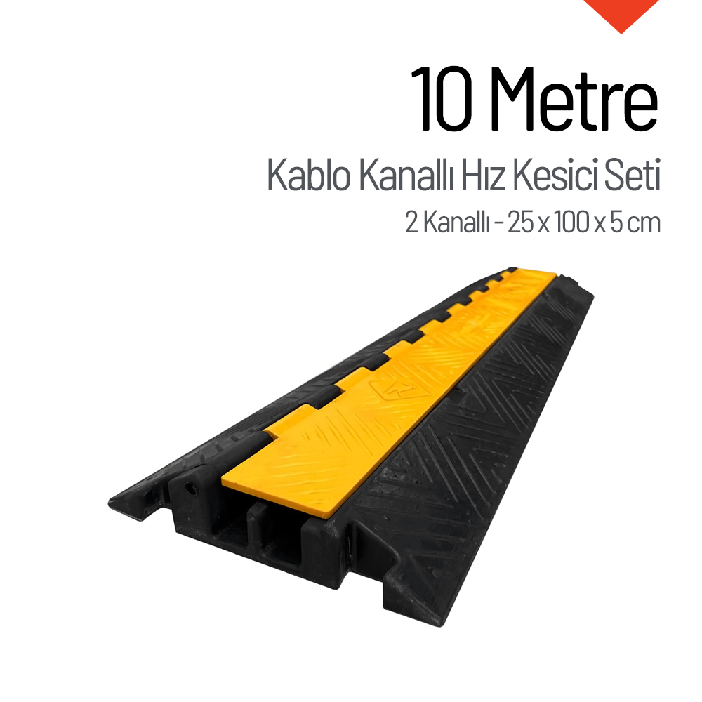 Kablo Kanallı Hız Kesici Seti 10 Metre - 2 Kanallı 25 x 100 x 5 cmKablo Kanallı Hız Kesici