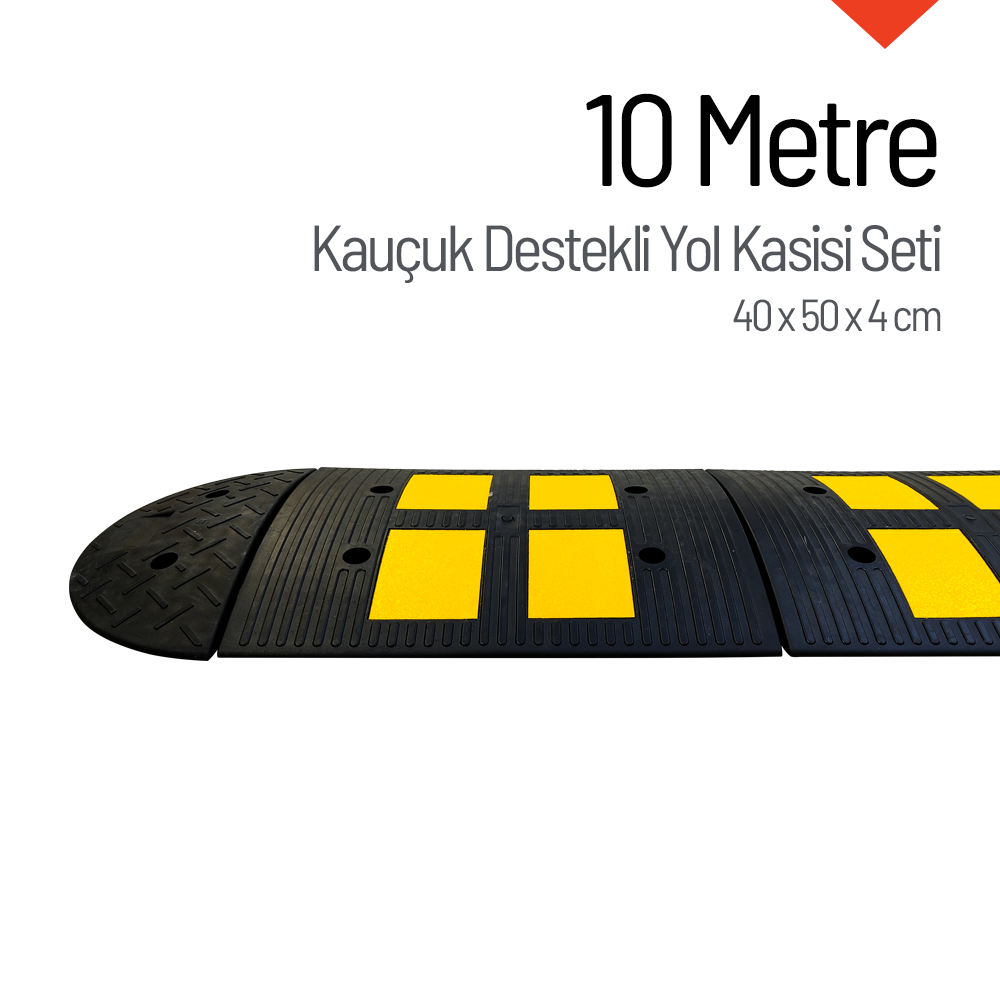 Kauçuk Destekli Yol Kasisi Set, Hız Kesici 40 x 50 x 4 cm - 10 MetreCompound Yol Kasisi Setleri