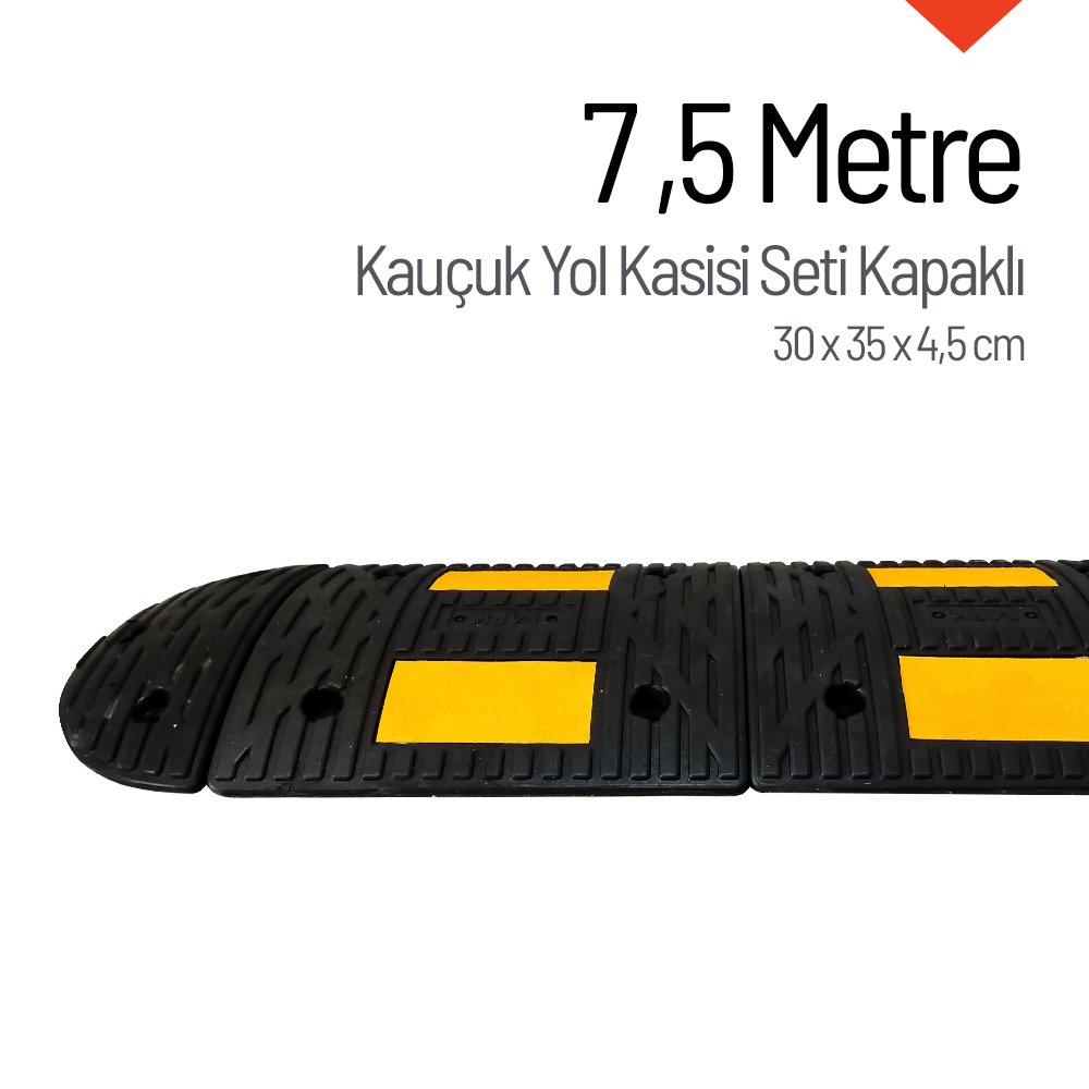 Kauçuk Hız Kesici Set Kapaklı, Yol Kasisi 30 x 35 x 4.5 cm 7,5 metre - EKOKauçuk Yol Kasisi Setleri