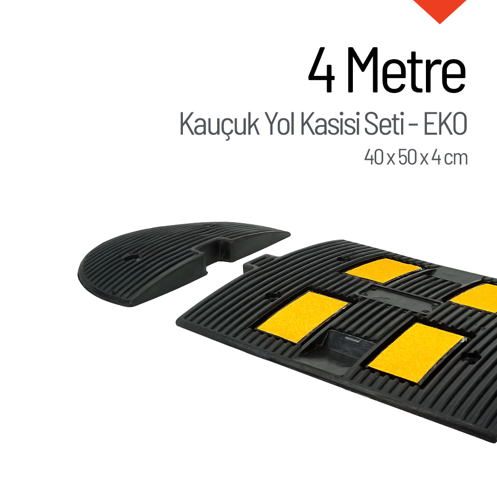 Kauçuk Hız Kesici, Yol Kasisi 40 x 50 x 4 cm - EKO - 4 MetreKauçuk Yol Kasisi Setleri