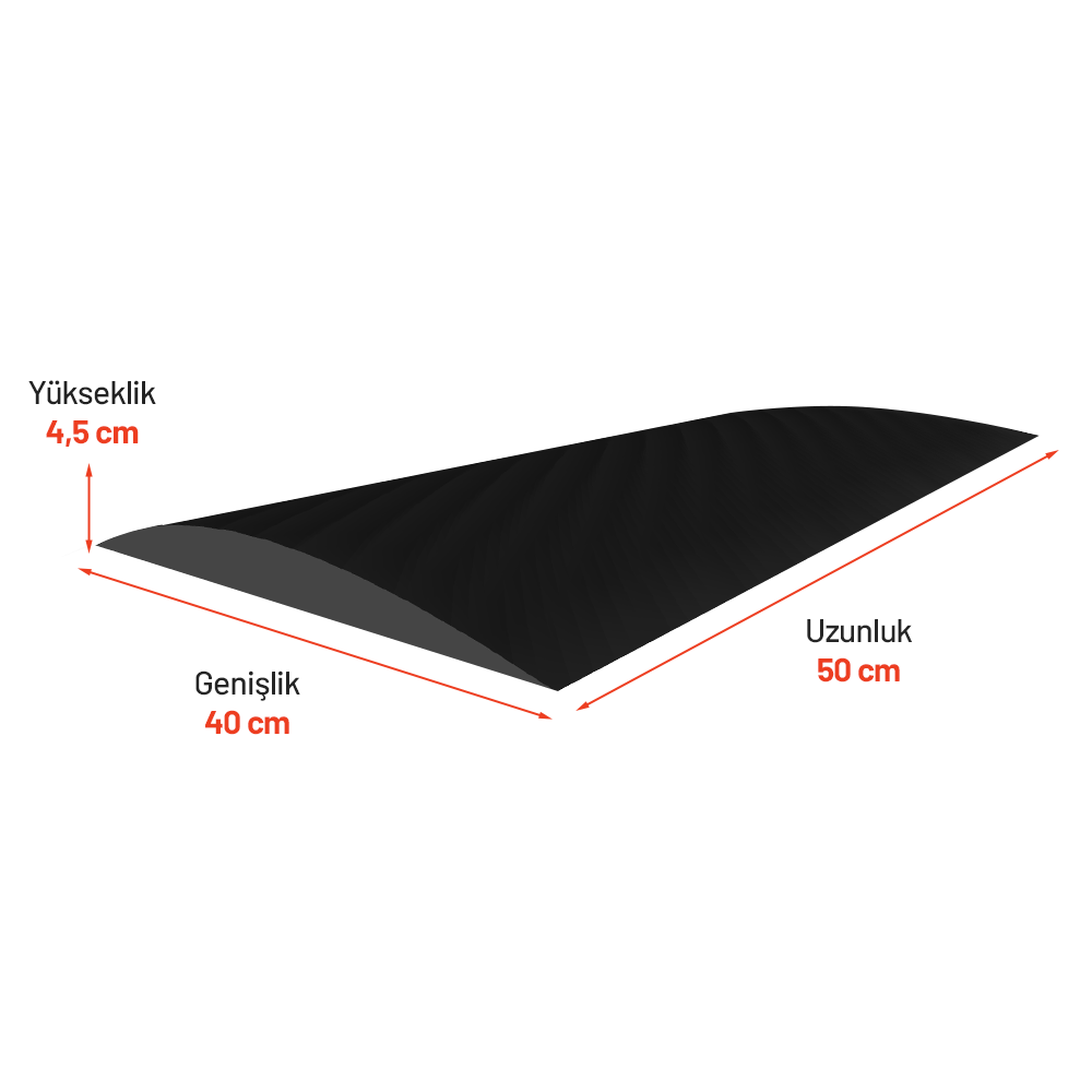 Kauçuk Hız Kesici, Yol Kasisi 40 x 50 x 4,5 cm - EKO 2 BantlıKauçuk Yol Kasisi