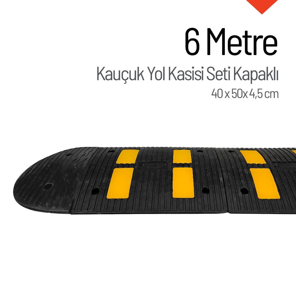 Kauçuk Hız Kesici, Yol Kasisi EKO 4 Bantlı 40 x 50 x 4.5 cm - 6 MetreKauçuk Yol Kasisi Setleri