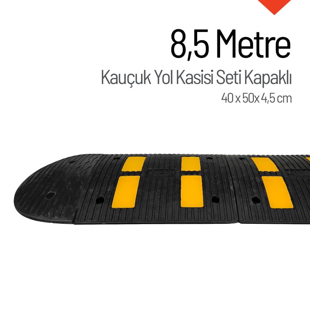 Kauçuk Hız Kesici, Yol Kasisi EKO 4 Bantlı 40 x 50 x 4.5 cm - 8,5 MetreKauçuk Yol Kasisi Setleri