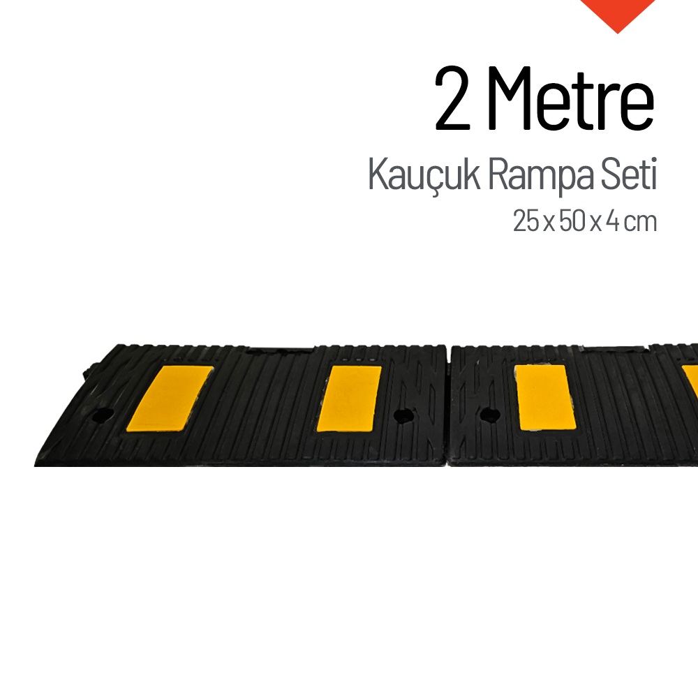 Kauçuk Rampa, Otopark Rampası, Kaldırım Rampası 25 x 50 x 4 cm 2 MetreKauçuk Rampa Setleri