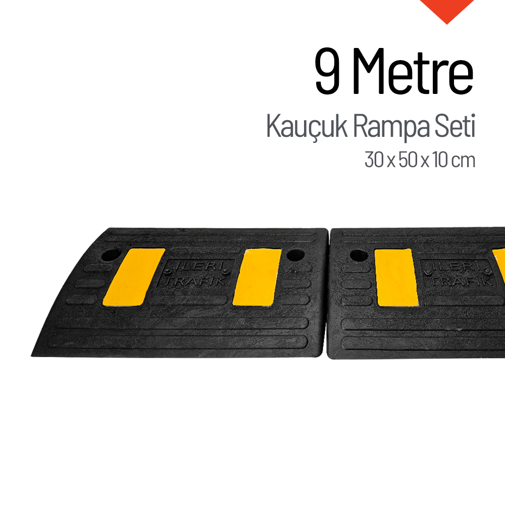 Kauçuk Rampa, Otopark Rampası, Kaldırım Rampası 30 x 50 x 10 cm 9 MetreKauçuk Rampa Setleri