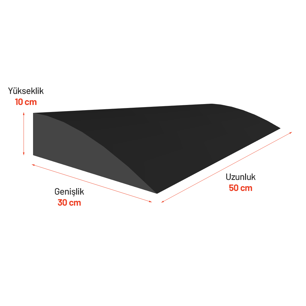 Kauçuk Rampa, Otopark Rampası, Kaldırım Rampası 30 x 50 x 10 cmKauçuk Rampa