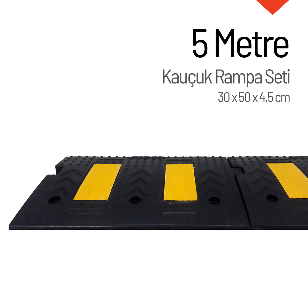 Kauçuk Rampa Set, Otopark Rampası, Kaldırım Rampası 30 x 50 x 4,5 cm 5 MetreKauçuk Rampa Setleri