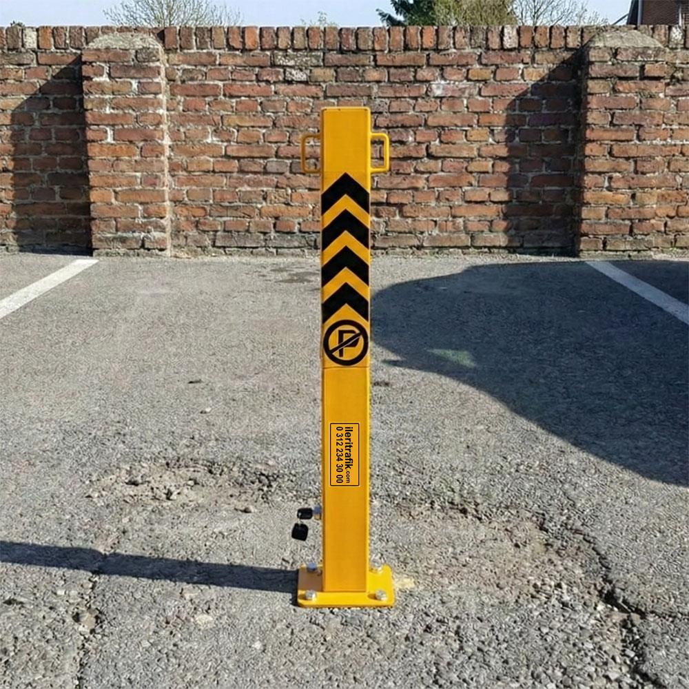 Kilitli Otopark Direği 60 cm, Yatar Tip Park BariyeriKilitli Park Direkleri