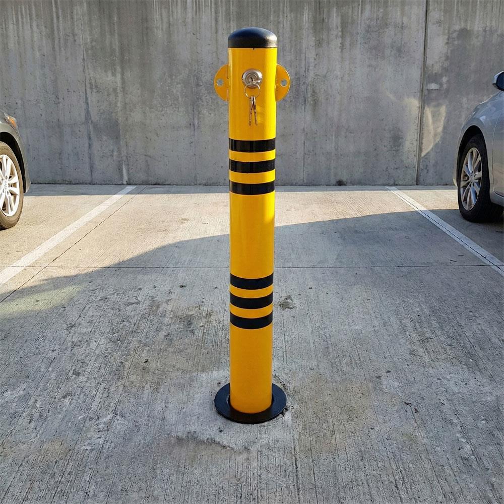 Kilitli Otopark Direği 70 cm, Çıkan Tip Ankrajlı Park Bariyeri 3 AdetKilitli Park Direkleri