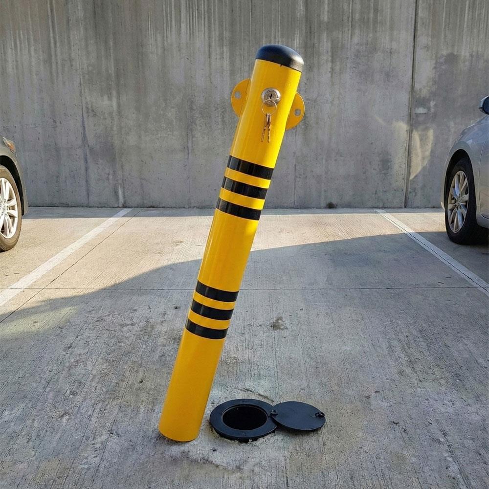 Kilitli Otopark Direği 70 cm, Çıkan Tip Ankrajlı Park Bariyeri 3 AdetKilitli Park Direkleri