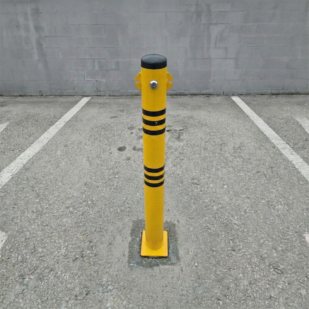 Kilitli Otopark Direği 90 cm, Çıkan Tip Ankrajlı Park BariyeriKilitli Park Direkleri